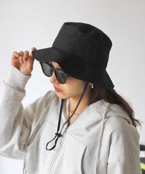 SHAGGIE（シャギー）の「ナイロンアドベンチャーバケットハット（ハット・レディース・ブラック・FREE）」の10枚目の写真