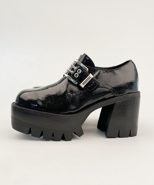 Jeffrey Campbell(ジェフリーキャンベル)の「キャタピラーソールモンクベルトシューズ(ドレスシューズ・レディース・ブラック・38/39/36/37/35)」の2枚目の写真