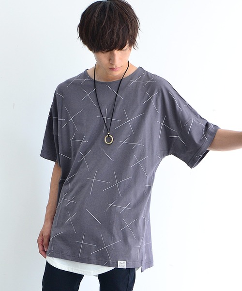 MinoriTY（マイノリティ）の「【MinoriTY】スターダストビッグTシャツ デザインTシャツ メンズ 秋服 夏服（Tシャツ/カットソー・メンズ・ホワイト/ネイビー/チャコール・FREE）」の2枚目の写真