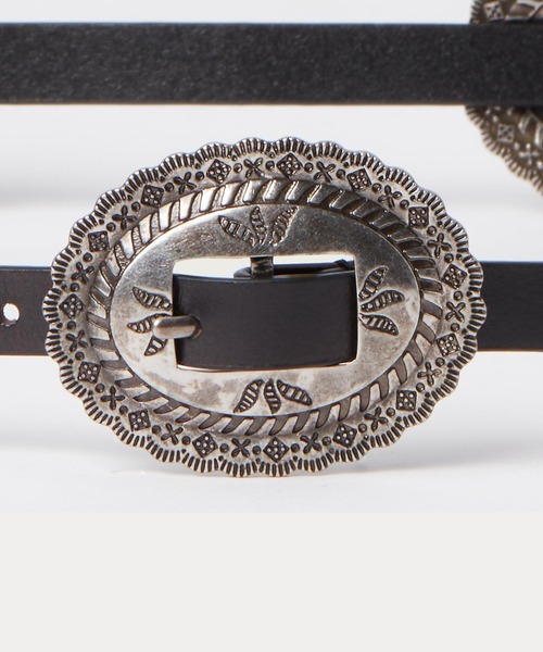 レザー コンチョ スキニー ベルト（ベルト）｜LAUREN RALPH LAUREN