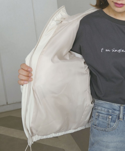 CORNERS(コーナーズ)の「ショート丈ファイバーダウンブルゾン(ダウンジャケット/コート・レディース・ベージュ/ブラック/カーキ/アイボリー/モカ/グリーン・M/L)」の8枚目の写真