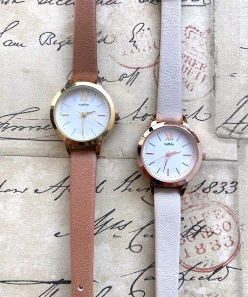 Three Four Time(スリーフォータイム)の「スモールケース合皮ウォッチ / 時計(アナログ腕時計・レディース・ピンク/グレー/ダークグレー/ブラウン・FREE)」の8枚目の写真