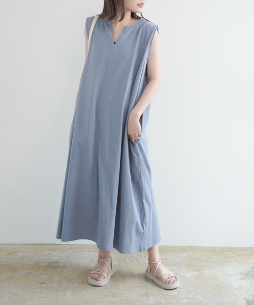 Lull(ルル)の「【Lull / ルル】キーネックノースリカットワンピース(ワンピース・レディース・ブルー/グリーン/ベージュ/イエロー・ONESIZE)」の15枚目の写真
