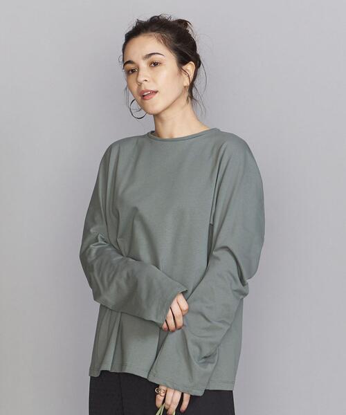 BEAUTY&YOUTH UNITED ARROWS（ビューティーアンドユースユナイテッドアローズ）の「BY 天竺カーブロングスリーブカットソー（Tシャツ/カットソー・レディース・ホワイト/ブラック/コバルトブルー・FREE）」の3枚目の写真