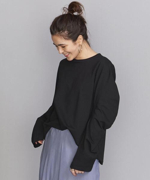 BEAUTY&YOUTH UNITED ARROWS（ビューティーアンドユースユナイテッドアローズ）の「BY 天竺カーブロングスリーブカットソー（Tシャツ/カットソー・レディース・ホワイト/ブラック/コバルトブルー・FREE）」の8枚目の写真