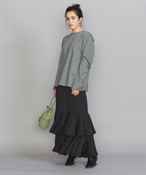 BEAUTY&YOUTH UNITED ARROWS（ビューティーアンドユースユナイテッドアローズ）の「BY 天竺カーブロングスリーブカットソー（Tシャツ/カットソー・レディース・ホワイト/ブラック/コバルトブルー・FREE）」の9枚目の写真