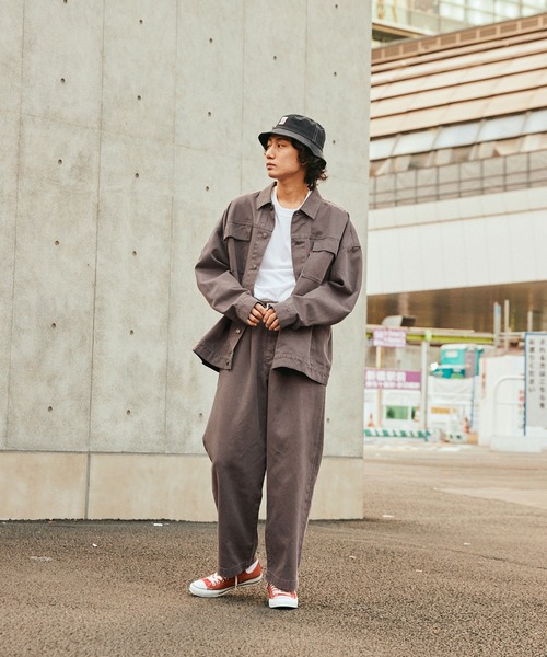 SPOC STORE（スポックストア）の「【SPOC STORE】ウォッシュ加工 ライトダックジャケット（カバーオール・メンズ・パープル/ブラウン・M/L）」の10枚目の写真