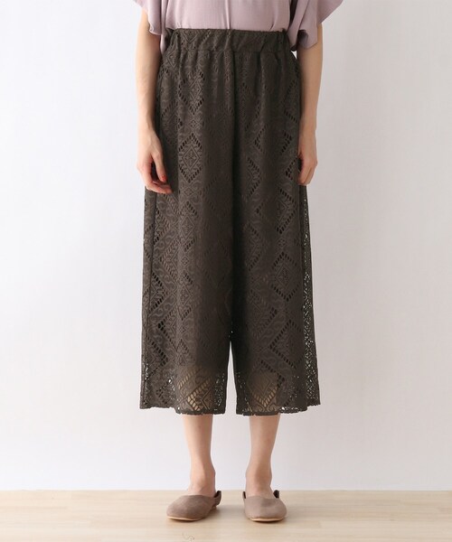 SHOO・LA・RUE（シューラルー）の「◆レーシー柄ガウチョパンツ（その他パンツ・レディース・キャメル/カーキ/ダークブラウン/ブラック・00）」の6枚目の写真