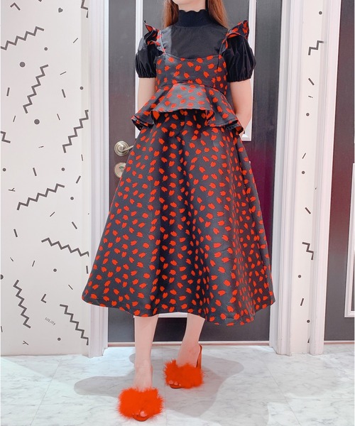 lilLilly（リルリリー）の「チューリップジャガードスカート（スカート・レディース・ピンク/レッド・FREE）」の9枚目の写真