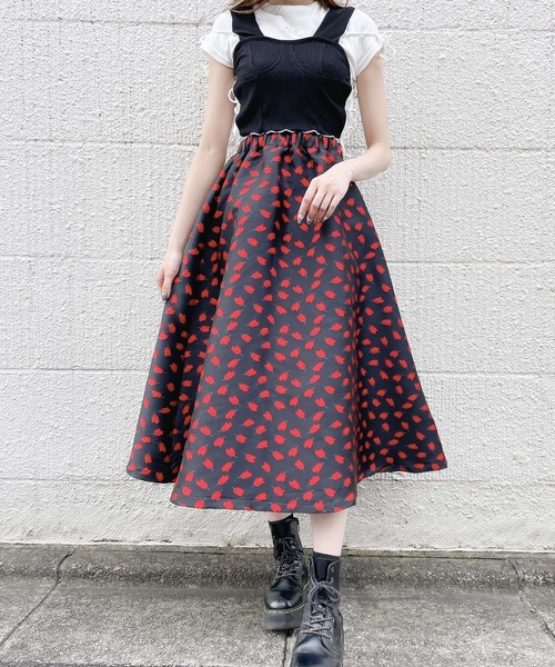 lilLilly（リルリリー）の「チューリップジャガードスカート（スカート・レディース・ピンク/レッド・FREE）」の18枚目の写真