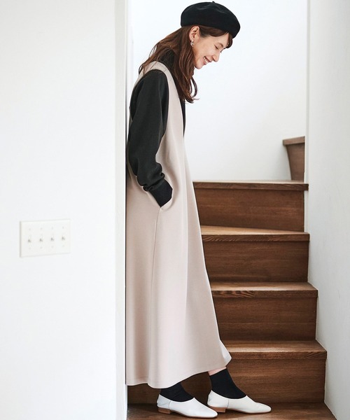 Sunny clouds（サニークラウズ）の「サニークラウズ　素敵なジャンスカ（ジャンパースカート・レディース・グレイッシュベージュ・NM/MEDIUM/LARGE/X-LARGE/XX-LARGE）」の5枚目の写真