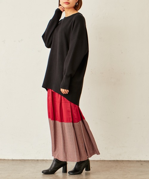 Lui's（ルイス）の「スムース編みクルーネックプルオーバー（ニット/セーター・レディース・オフホワイト/ブラック/グレー・FREE）」の22枚目の写真