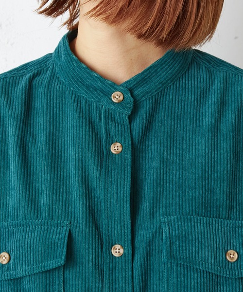 CIAOPANIC TYPY(チャオパニックティピー)の「コーデュロイシャツワンピース(ワンピース・レディース・チャコールグレー/ベージュ/グリーン/アイボリー・ONE SIZE)」の8枚目の写真