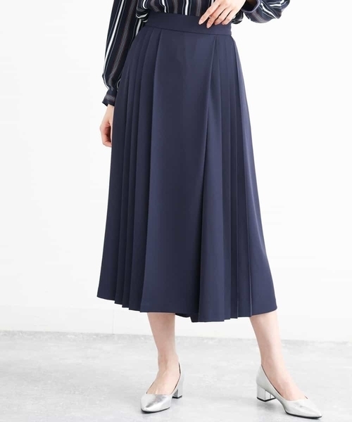 MK MICHEL KLEIN(エムケーミッシェルクラン)の「プリーツガウチョパンツ/洗える(その他パンツ・レディース・ネイビー/ブラウン/ブラウン系その他・40/38)」の3枚目の写真