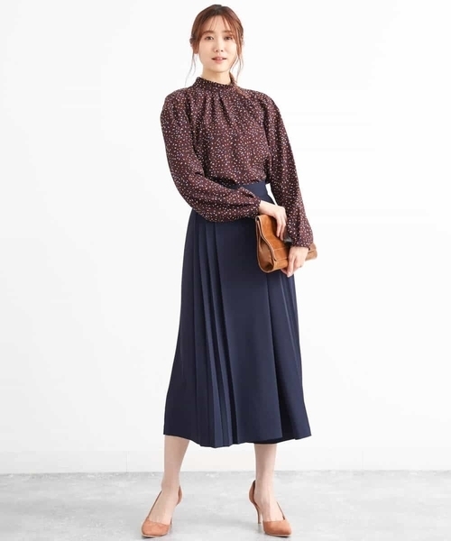 MK MICHEL KLEIN(エムケーミッシェルクラン)の「プリーツガウチョパンツ/洗える(その他パンツ・レディース・ネイビー/ブラウン/ブラウン系その他・40/38)」の5枚目の写真