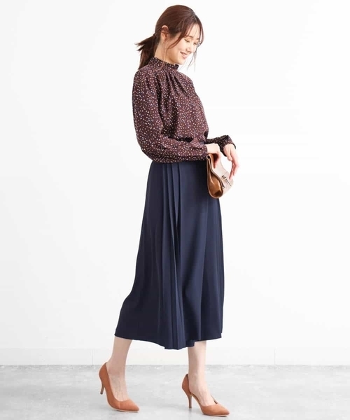 MK MICHEL KLEIN(エムケーミッシェルクラン)の「プリーツガウチョパンツ/洗える(その他パンツ・レディース・ネイビー/ブラウン/ブラウン系その他・40/38)」の9枚目の写真