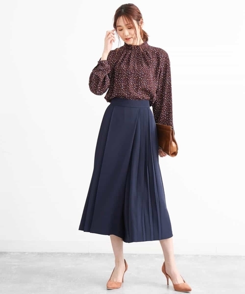 MK MICHEL KLEIN(エムケーミッシェルクラン)の「プリーツガウチョパンツ/洗える(その他パンツ・レディース・ネイビー/ブラウン/ブラウン系その他・40/38)」の17枚目の写真