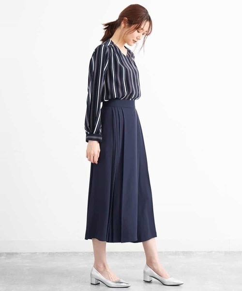 MK MICHEL KLEIN(エムケーミッシェルクラン)の「プリーツガウチョパンツ/洗える(その他パンツ・レディース・ネイビー/ブラウン/ブラウン系その他・40/38)」の21枚目の写真