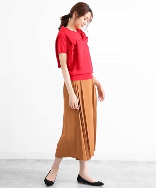 MK MICHEL KLEIN(エムケーミッシェルクラン)の「プリーツガウチョパンツ/洗える(その他パンツ・レディース・ネイビー/ブラウン/ブラウン系その他・40/38)」の6枚目の写真