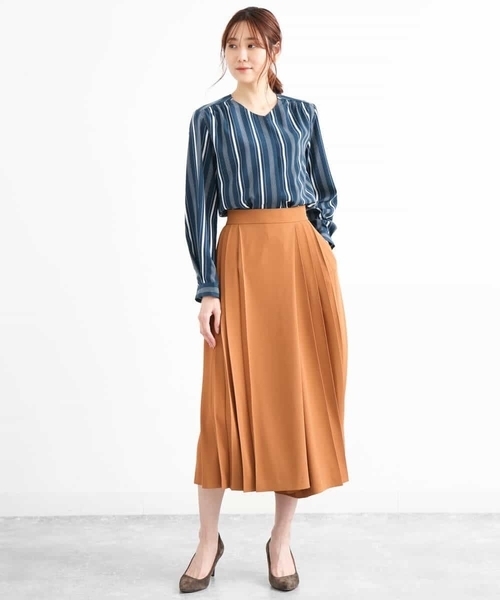 MK MICHEL KLEIN(エムケーミッシェルクラン)の「プリーツガウチョパンツ/洗える(その他パンツ・レディース・ネイビー/ブラウン/ブラウン系その他・40/38)」の18枚目の写真