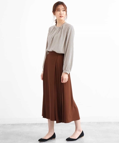 MK MICHEL KLEIN(エムケーミッシェルクラン)の「プリーツガウチョパンツ/洗える(その他パンツ・レディース・ネイビー/ブラウン/ブラウン系その他・40/38)」の7枚目の写真