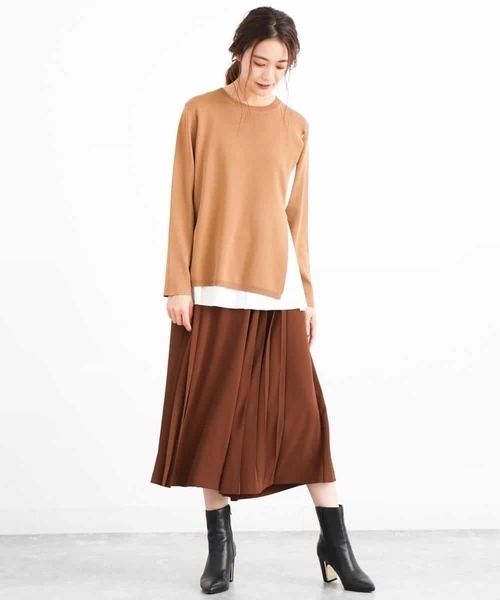 MK MICHEL KLEIN(エムケーミッシェルクラン)の「プリーツガウチョパンツ/洗える(その他パンツ・レディース・ネイビー/ブラウン/ブラウン系その他・40/38)」の19枚目の写真