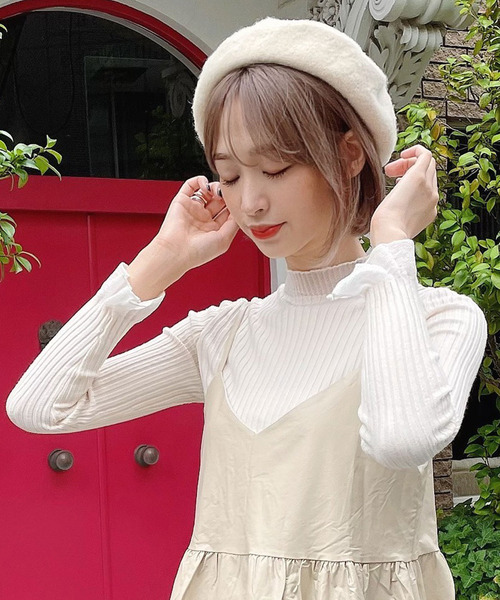 Voyage titty&Co.PETIT（ボヤージュティティアンドコープチ）の「【Voyage titty&Co. PETIT】ネックチュールリブニット（ニット/セーター・レディース・パープル/ベージュ/ブラック/ブルー・FREE）」の2枚目の写真