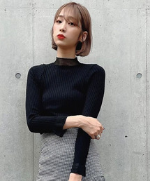 Voyage titty&Co.PETIT | 【Voyage titty&Co. PETIT】ネックチュールリブニット(ニット/セーター)