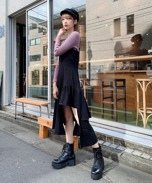 Voyage titty&Co.PETIT（ボヤージュティティアンドコープチ）の「【Voyage titty&Co. PETIT】ネックチュールリブニット（ニット/セーター・レディース・パープル/ベージュ/ブラック/ブルー・FREE）」の11枚目の写真