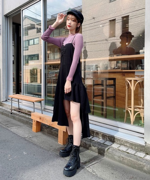 Voyage titty&Co.PETIT（ボヤージュティティアンドコープチ）の「【Voyage titty&Co. PETIT】ネックチュールリブニット（ニット/セーター・レディース・パープル/ベージュ/ブラック/ブルー・FREE）」の12枚目の写真