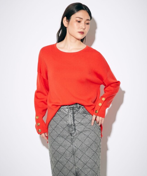 GRACE CONTINENTAL(グレースコンチネンタル)の「メタル釦付ニットトップ(ニット/セーター・レディース・ブラック/グレー・36)」の20枚目の写真