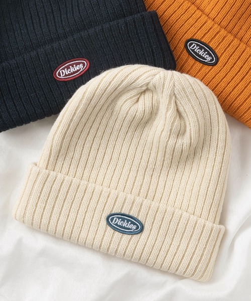 Dickies（ディッキーズ）の「【Dickies/ディッキーズ】ブランドロゴ ワンポイント ワッチキャップ/帽子（ニットキャップ/ビーニー・レディース・オフホワイト/ブラック/ネイビー/ワイン/オリーブ/グレー/オレンジ/インディゴブルー・FREE）」の3枚目の写真
