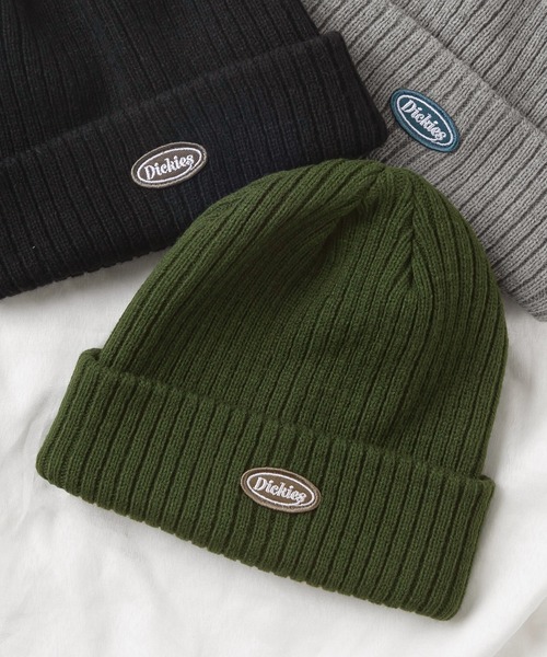 Dickies（ディッキーズ）の「【Dickies/ディッキーズ】ブランドロゴ ワンポイント ワッチキャップ/帽子（ニットキャップ/ビーニー・レディース・オフホワイト/ブラック/ネイビー/ワイン/オリーブ/グレー/オレンジ/インディゴブルー・FREE）」の2枚目の写真