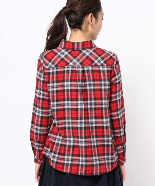 DISCOAT（ディスコート）の「【Discoat】ML展開あり　ネル起毛チェック2WAYシャツ（シャツ/ブラウス・レディース・ブラック/レッド/ダークブルー・LARGE/MEDIUM）」の6枚目の写真