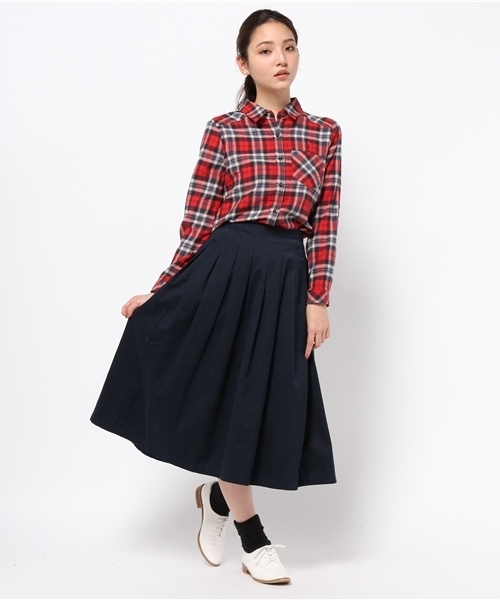 DISCOAT（ディスコート）の「【Discoat】ML展開あり　ネル起毛チェック2WAYシャツ（シャツ/ブラウス・レディース・ブラック/レッド/ダークブルー・LARGE/MEDIUM）」の9枚目の写真