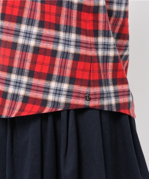 DISCOAT（ディスコート）の「【Discoat】ML展開あり　ネル起毛チェック2WAYシャツ（シャツ/ブラウス・レディース・ブラック/レッド/ダークブルー・LARGE/MEDIUM）」の13枚目の写真