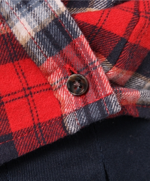 DISCOAT（ディスコート）の「【Discoat】ML展開あり　ネル起毛チェック2WAYシャツ（シャツ/ブラウス・レディース・ブラック/レッド/ダークブルー・LARGE/MEDIUM）」の14枚目の写真