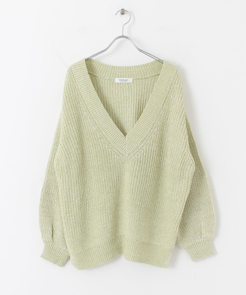 URBAN RESEARCH Sonny Label(アーバンリサーチサニーレーベル)の「深Vネックざっくりニットプルオーバー(ニット/セーター・レディース・オレンジ系その他/グリーン系その他/ホワイト系その他・FREE)」の22枚目の写真