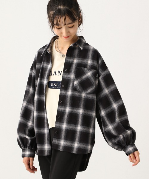 未使用品 ミ アルマリオ Mi Armario シャツ ブラウス 長袖 チェック柄 ビジュー F ネイビー 紺 /YM8 レディース other - ミ アルマリオ シャツ ブラウス 長袖 チェック柄