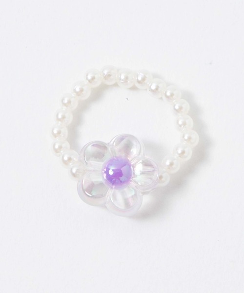 WEGO（ウィゴー）の「WEGO/フラワーパールリング（リング・レディース・パープル/イエロー・FREE）」の3枚目の写真