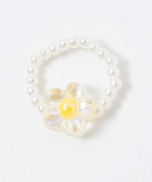 WEGO（ウィゴー）の「WEGO/フラワーパールリング（リング・レディース・パープル/イエロー・FREE）」の4枚目の写真