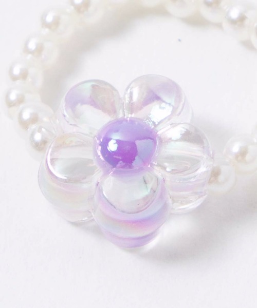 WEGO（ウィゴー）の「WEGO/フラワーパールリング（リング・レディース・パープル/イエロー・FREE）」の5枚目の写真
