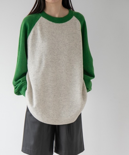 yuw（ユウ）の「RAGLAN KNIT PULLOVER　217957（ニット/セーター・レディース・ダークブラウン/グリーン/ブラック/ブルー・FREE）」の5枚目の写真