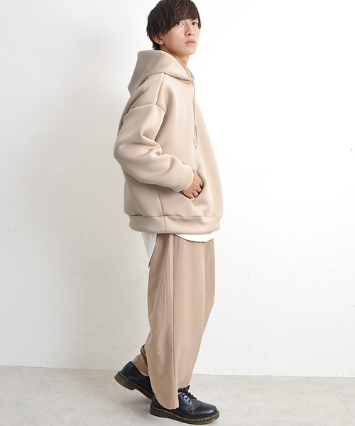 MinoriTY（マイノリティ）の「パーカー オーバーサイズ スウェット ポンチエアリー プルパーカー 春服 冬服（パーカー・メンズ・モカ/ブルー系その他/ピンクベージュ/アイボリー/ブラック・S/L/M）」の7枚目の写真