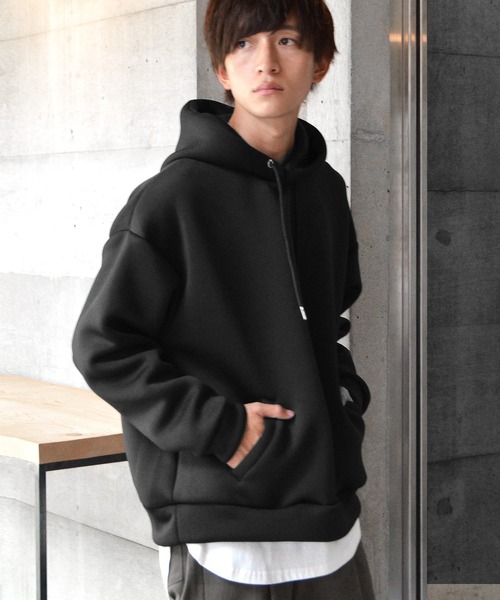 MinoriTY（マイノリティ）の「パーカー オーバーサイズ スウェット ポンチエアリー プルパーカー 春服 冬服（パーカー・メンズ・モカ/ブルー系その他/ピンクベージュ/アイボリー/ブラック・S/L/M）」の8枚目の写真