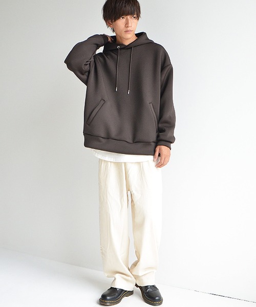 MinoriTY（マイノリティ）の「パーカー オーバーサイズ スウェット ポンチエアリー プルパーカー 春服 冬服（パーカー・メンズ・モカ/ブルー系その他/ピンクベージュ/アイボリー/ブラック・S/L/M）」の11枚目の写真