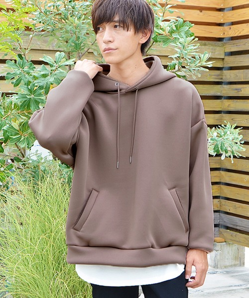 MinoriTY（マイノリティ）の「パーカー オーバーサイズ スウェット ポンチエアリー プルパーカー 春服 冬服（パーカー・メンズ・モカ/ブルー系その他/ピンクベージュ/アイボリー/ブラック・S/L/M）」の14枚目の写真