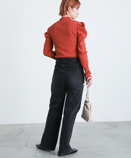select MOCA(セレクトモカ)の「2021 AW プチハイネックパワーショルダーリブニットトップス(Tシャツ/カットソー・レディース・ブラック/グリーン/アイボリー/テラコッタ・FREE)」の18枚目の写真