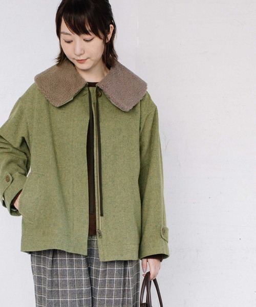 POU DOU DOU(プードゥドゥ)の「ボア付きショートコート(その他アウター・レディース・ベージュ/ブラウン/イエロー・3)」の22枚目の写真