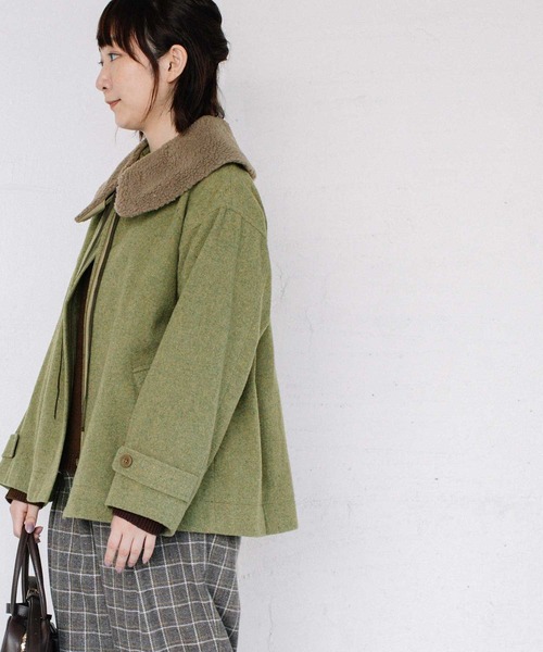 POU DOU DOU(プードゥドゥ)の「ボア付きショートコート(その他アウター・レディース・ベージュ/ブラウン/イエロー・3)」の18枚目の写真